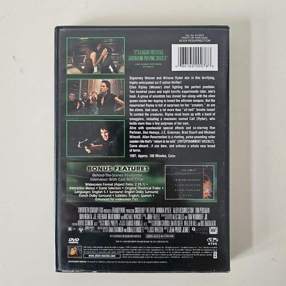 Alien: Resurrection DVD 1997 Widescreen - Sigourney Weaver, Winona Ryder - Picture 3 of 3